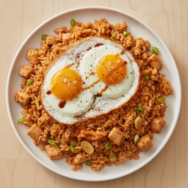 Kimchi Fried Rice with Fried Egg