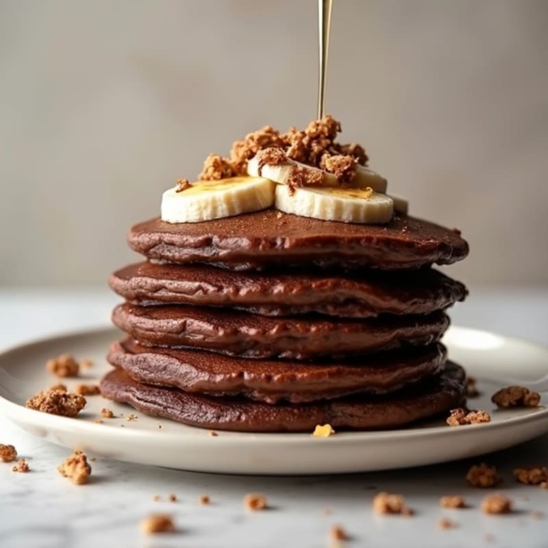 Protein-Packed Double Chocolate Oat Pancakes