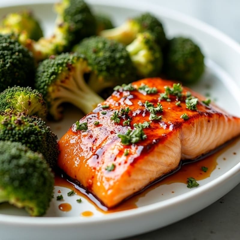 Sheet Pan Teriyaki Glazed Salmon with Crispy Roasted Broccoli