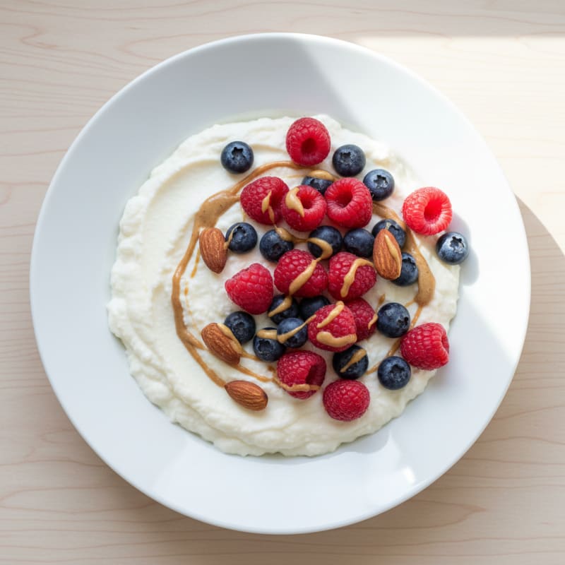 Silky Tofu Protein Pudding with Mixed Berries