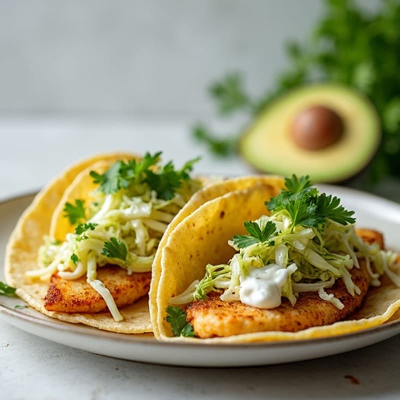 Crispy Baked Fish Tacos with Fresh Cabbage Slaw
