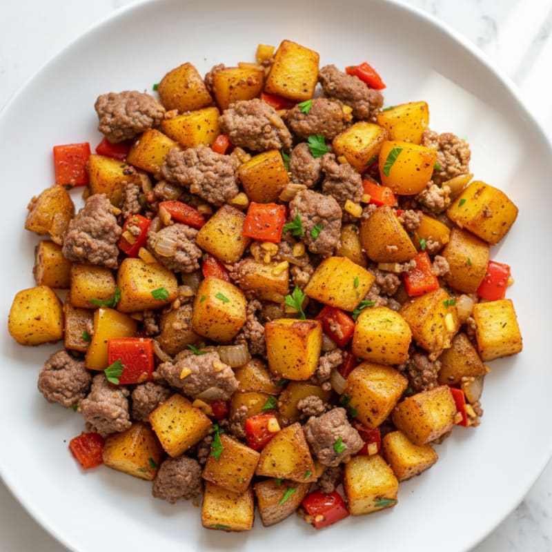 Savory Ground Beef and Potato Skillet