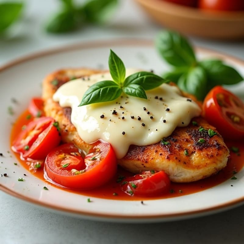 Baked Chicken with Fresh Tomato-Basil and Melty Mozzarella