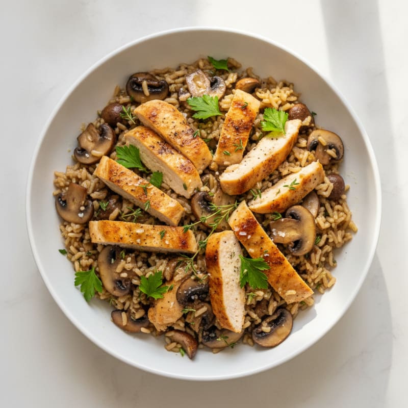 Savory Mushroom and Herb Brown Rice