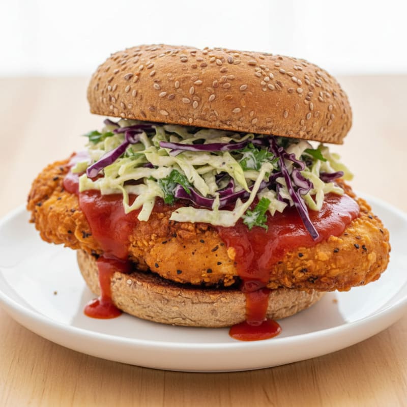 Crispy Buffalo Chicken Sandwich with Zesty Slaw