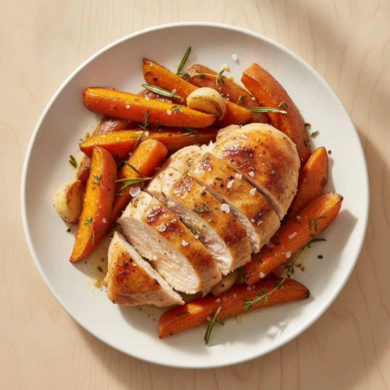 Garlic Herb Roasted Chicken with Root Vegetables