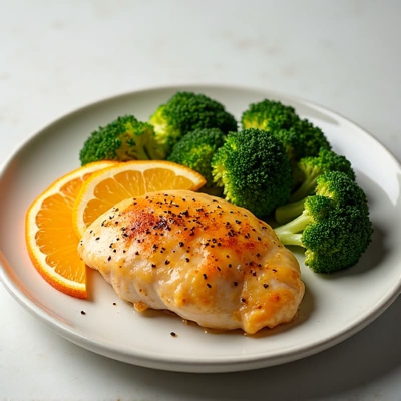 Baked Orange Chicken with Fresh Broccoli