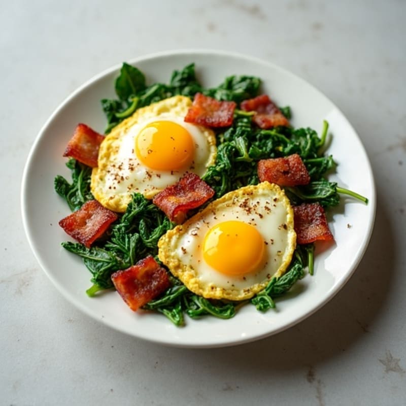 Egg White Scramble with Spinach and Turkey Bacon