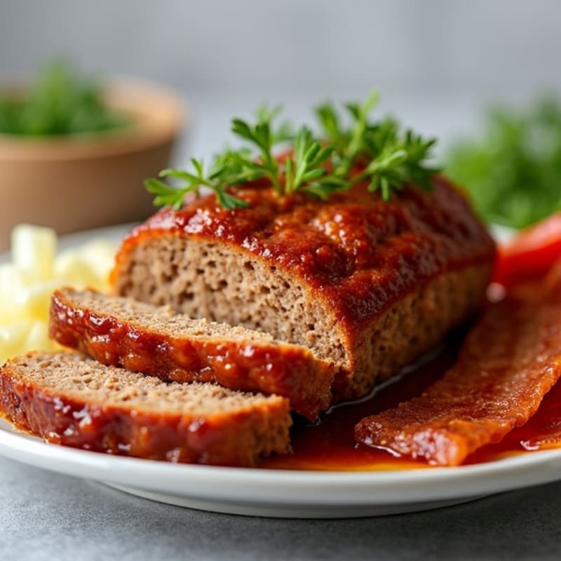 Smoky BBQ Lean Meatloaf with Crispy Bacon