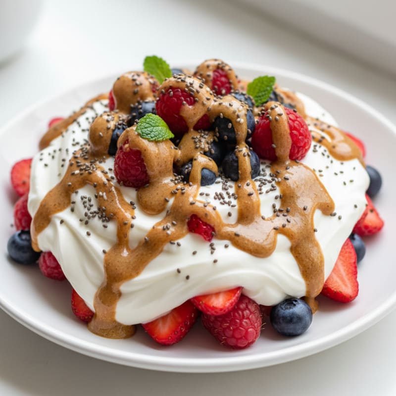 Greek Yogurt Protein Parfait with Berries and Almond Butter