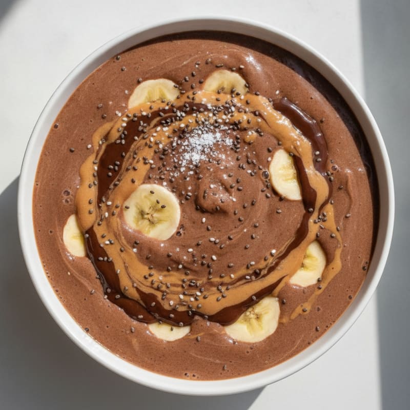 Chocolate Protein Shake with Peanut Butter and Banana
