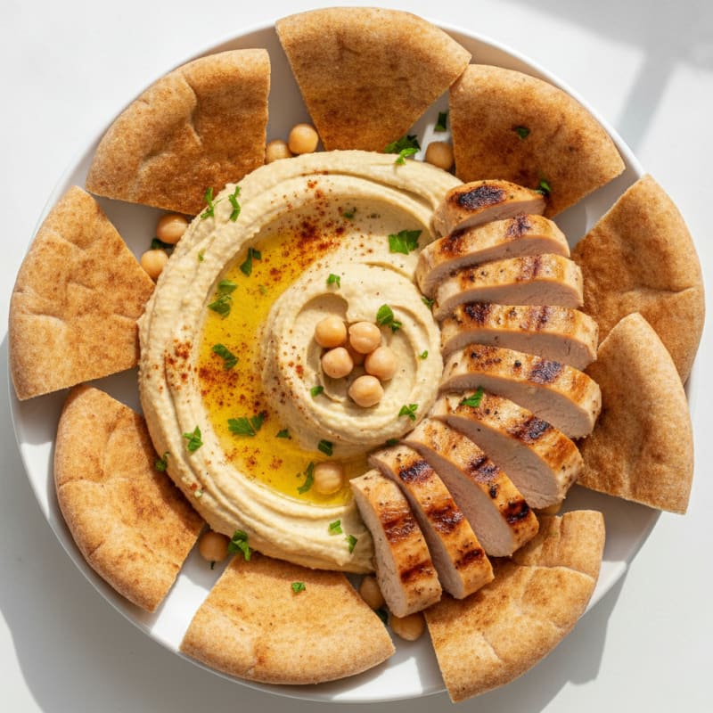 Classic Chickpea Hummus with Toasted Pita