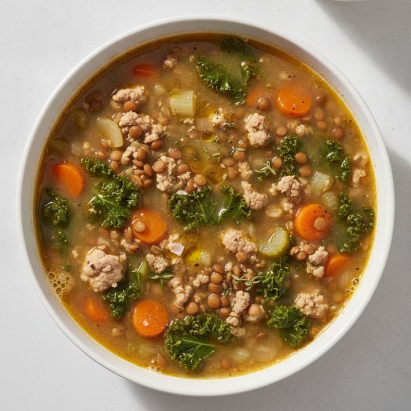 Hearty Turkey and Lentil Vegetable Soup
