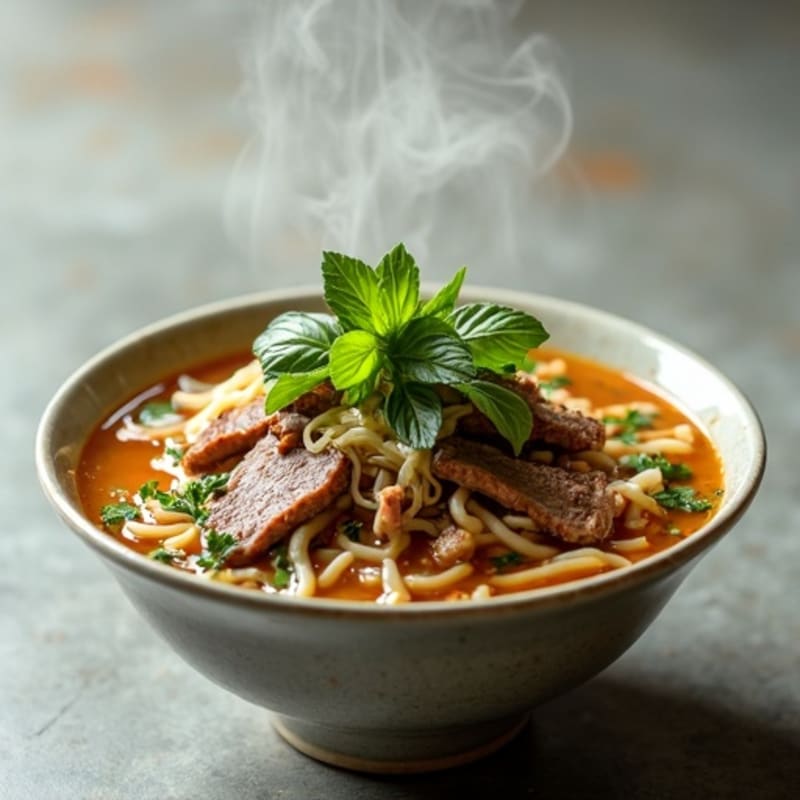 Ginger-Star Anise Beef Pho with Fresh Herbs