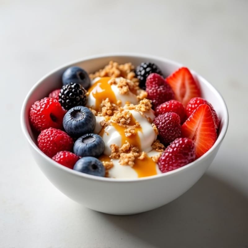 Greek Yogurt Bowl with Mixed Berries and Almond Butter