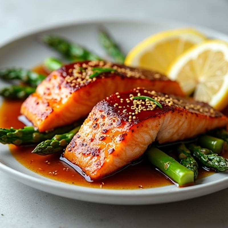 Crispy Teriyaki Salmon with Roasted Asparagus