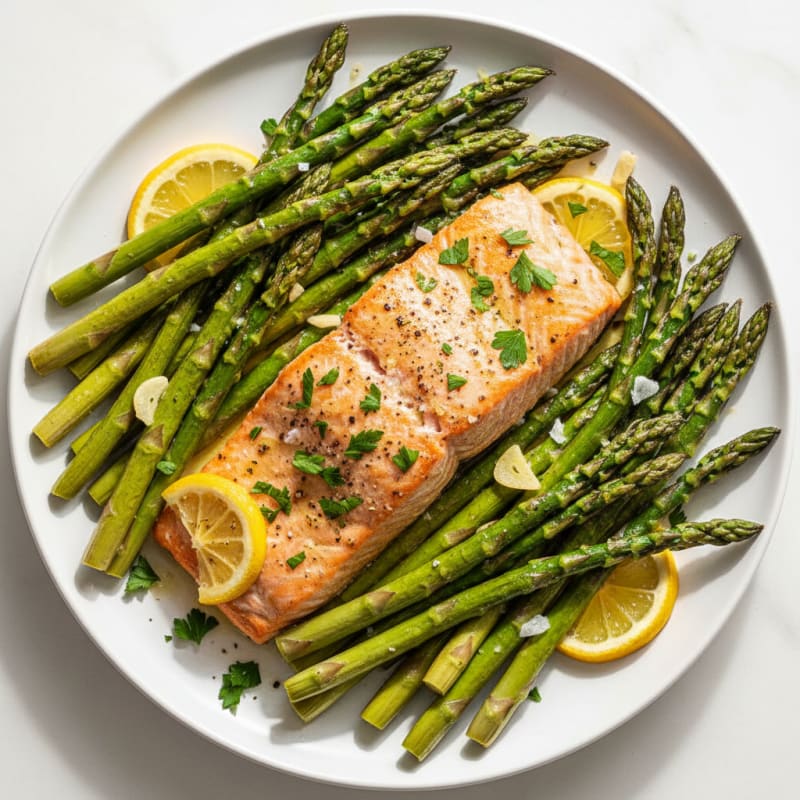 Tender Lemon-Herb Salmon with Roasted Asparagus