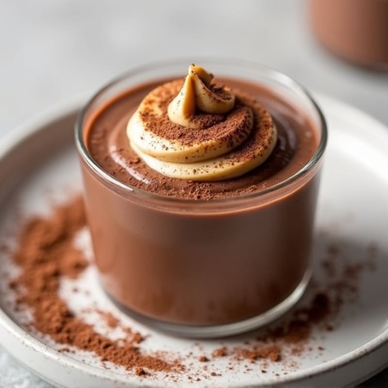 Silky Chocolate Protein Pudding with Almond Butter Swirl