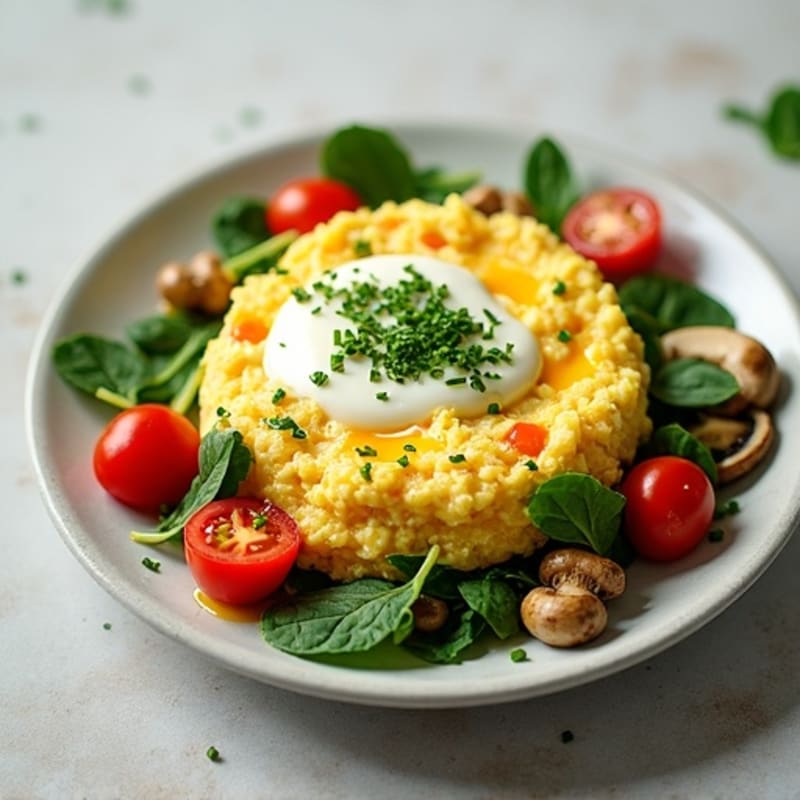 Fluffy Herb-Whipped Egg White Scramble