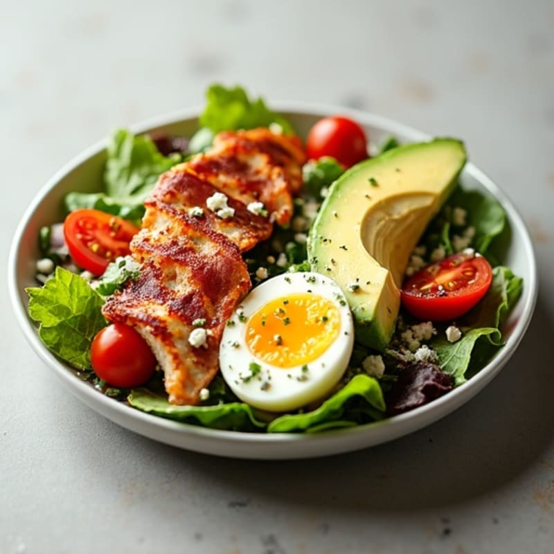 Grilled Chicken Cobb Salad with Crispy Bacon and Fresh Greens