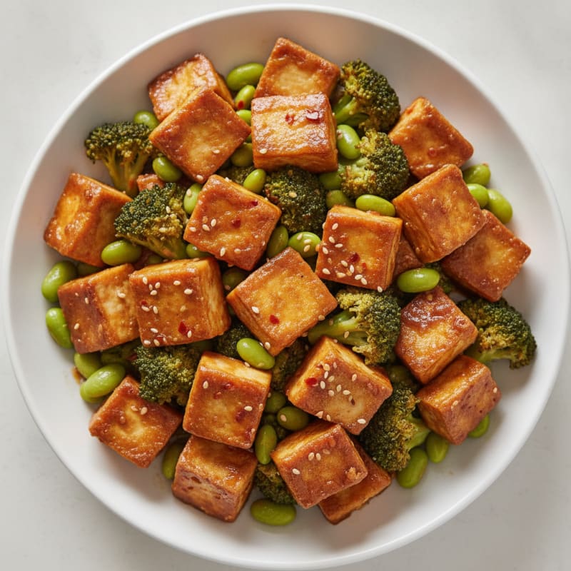 Garlic-Ginger Glazed Tofu Stir-Fry