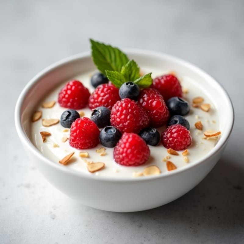 Creamy Greek Yogurt with Fresh Berries and Crunchy Nuts