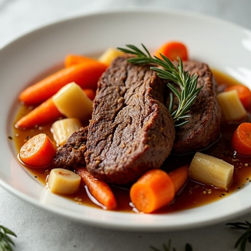 Tender Slow-Cooked Beef Pot Roast with Root Vegetables
