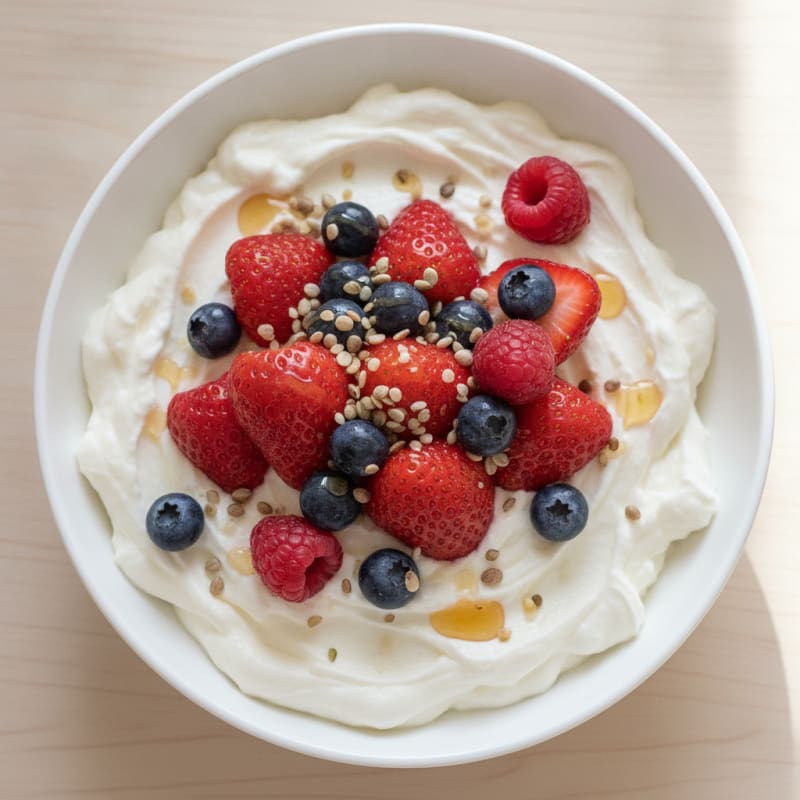 Creamy Greek Yogurt Protein Mousse with Berries