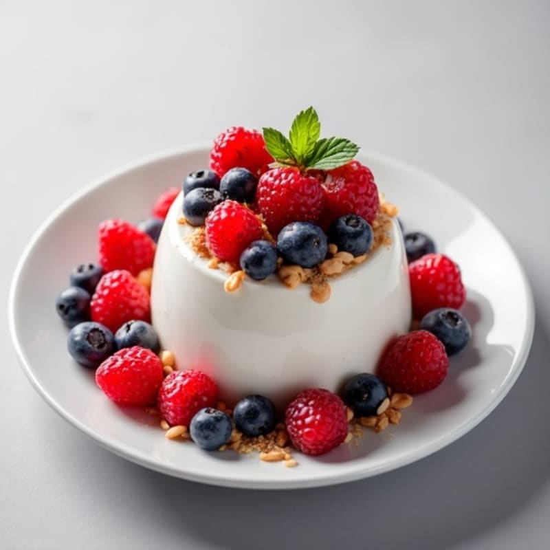 Silky Greek Yogurt Protein Mousse with Mixed Berries