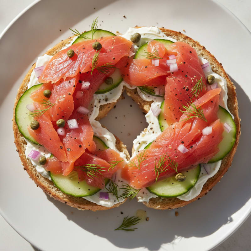 Smoked Salmon Everything Bagel