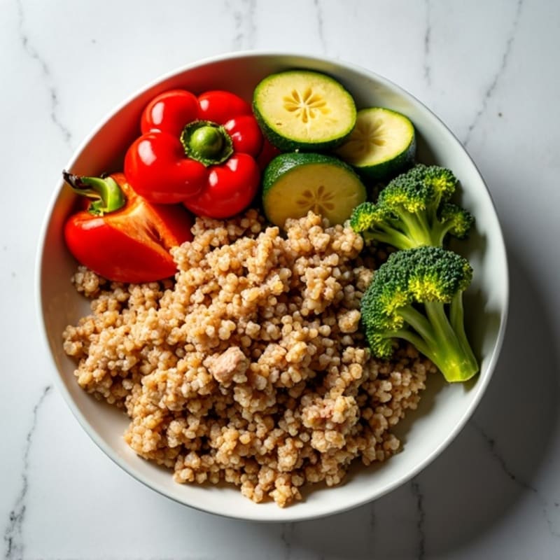 Hearty Ground Turkey and Roasted Vegetable Bowl