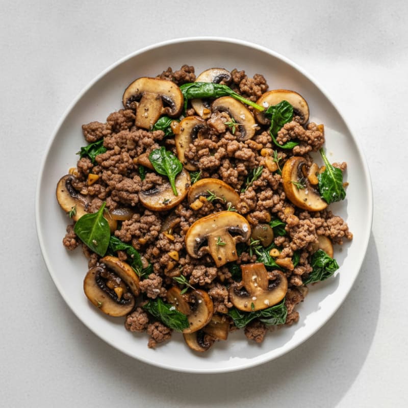 Savory Ground Beef and Mushroom Skillet