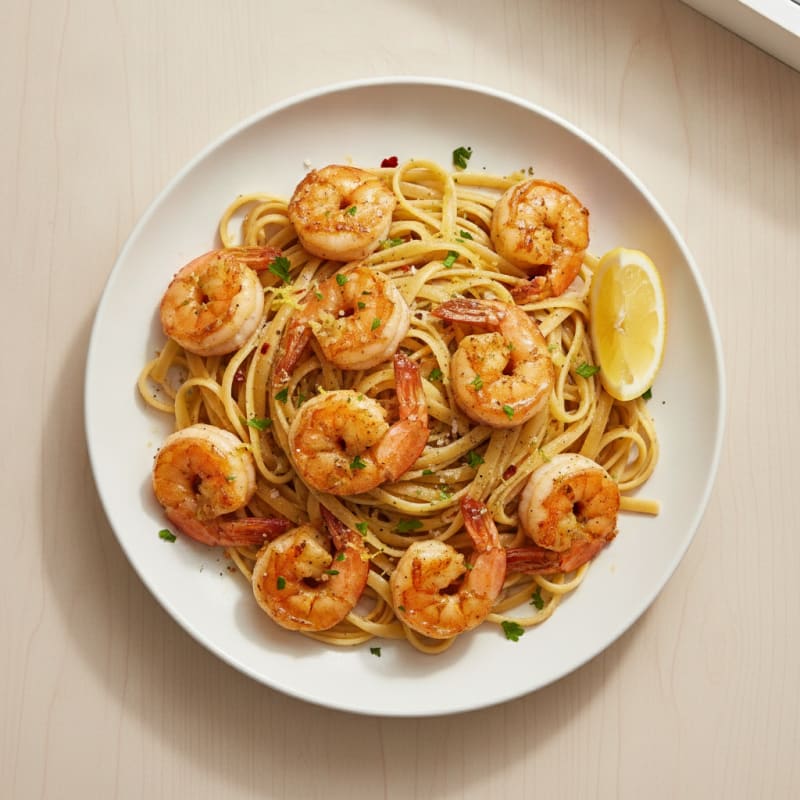 Garlic Butter Shrimp Scampi with Linguine