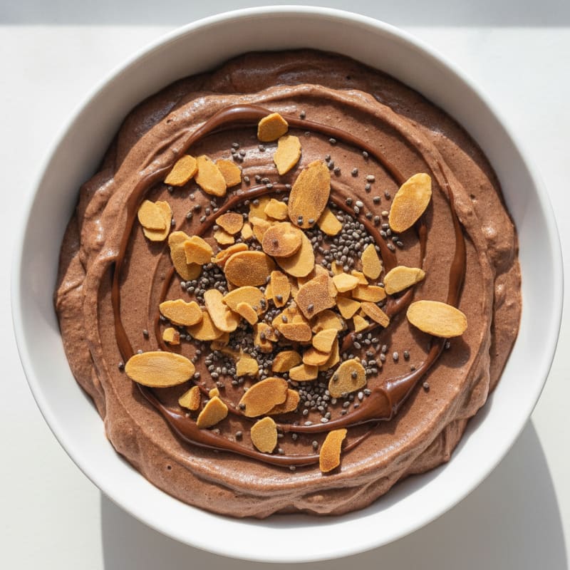 Silky Chocolate Protein Pudding with Almonds