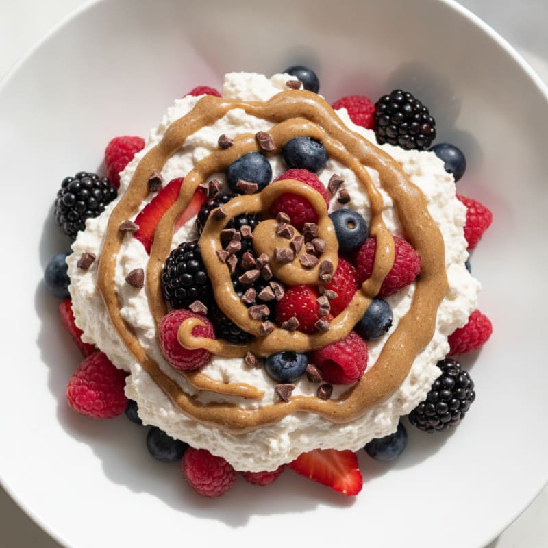 Silky Greek Yogurt Protein Mousse with Mixed Berries