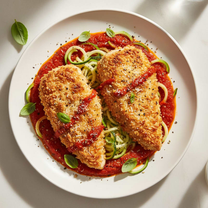Crispy Parmesan Chicken with Zesty Marinara