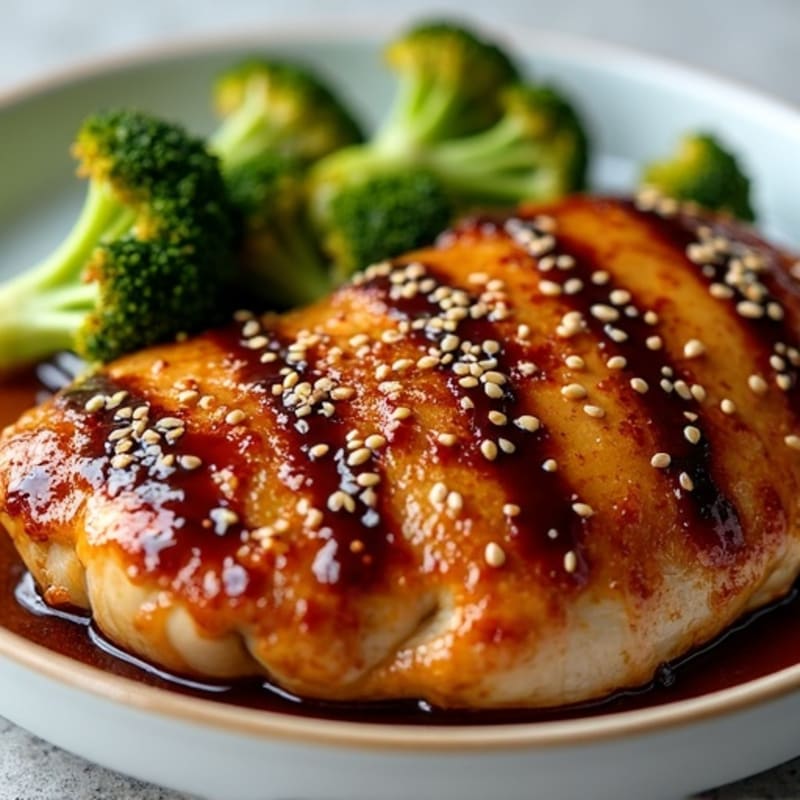 Sticky Baked Teriyaki Chicken with Roasted Broccoli