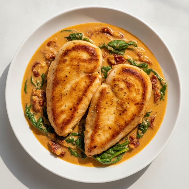 Chicken with Sun-Dried Tomato Cream Sauce