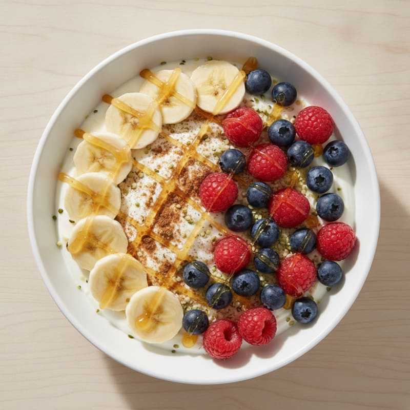 Berry-Banana Greek Yogurt Honey Bowl