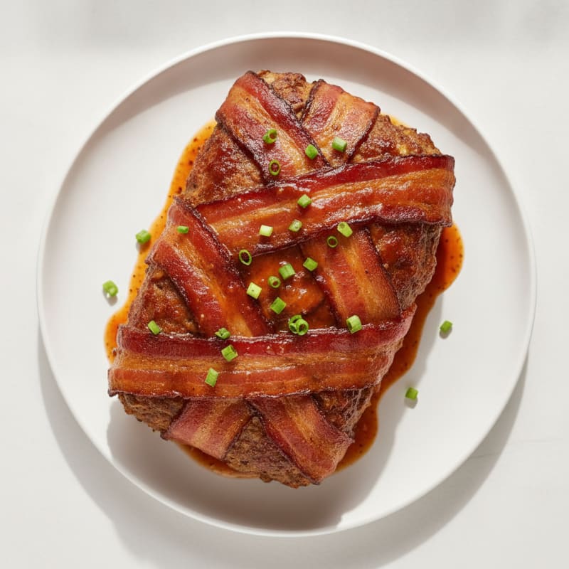 BBQ Bacon-Wrapped Meatloaf with Glaze