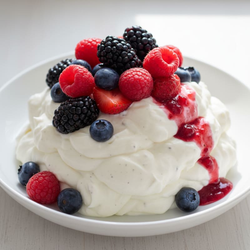 Silky Greek Yogurt Protein Mousse with Mixed Berries