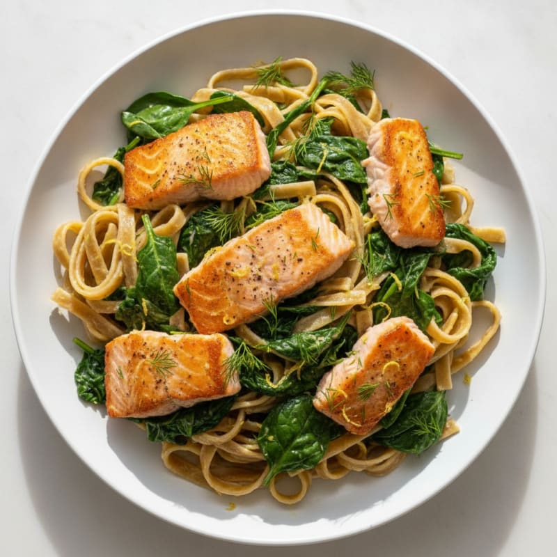 Lemon-Herb Salmon Fettuccine