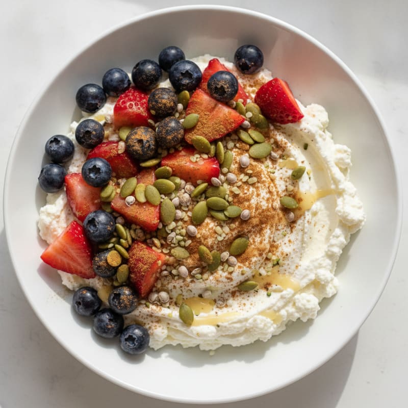 Protein-Packed Berry and Seed Cottage Cheese Bowl