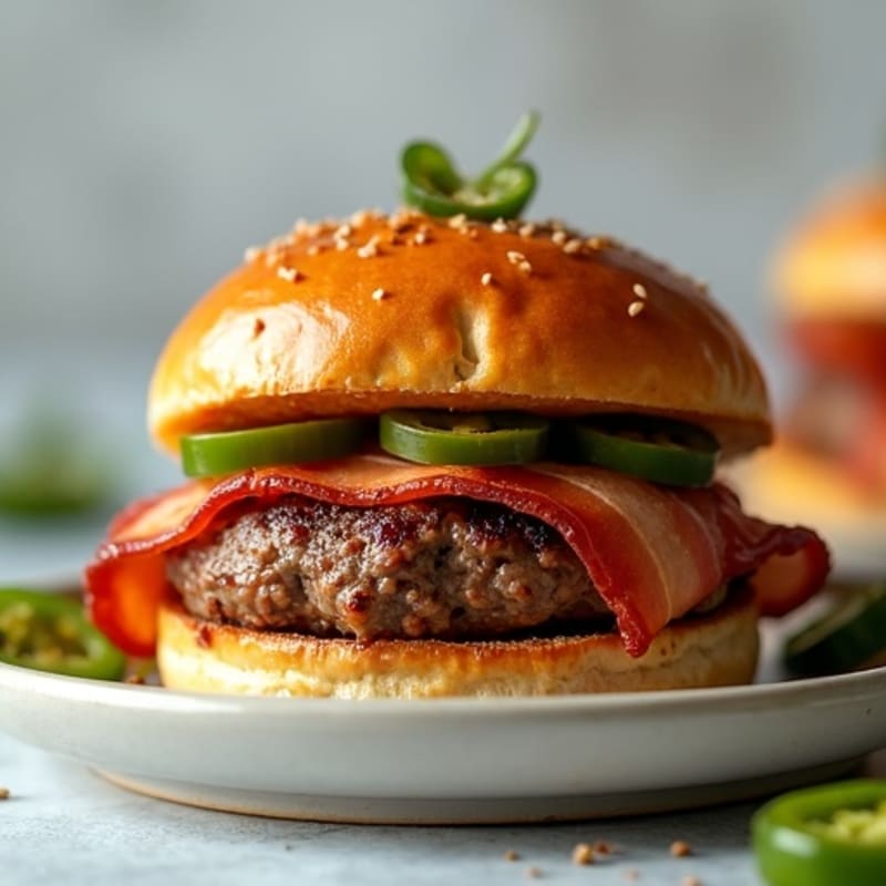 Spicy Bacon-Wrapped Mini Burgers with Fresh Jalapeños