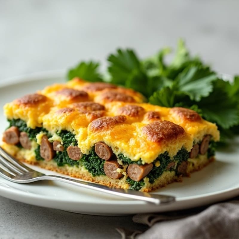 Healthy Sausage and Kale Baked Strata