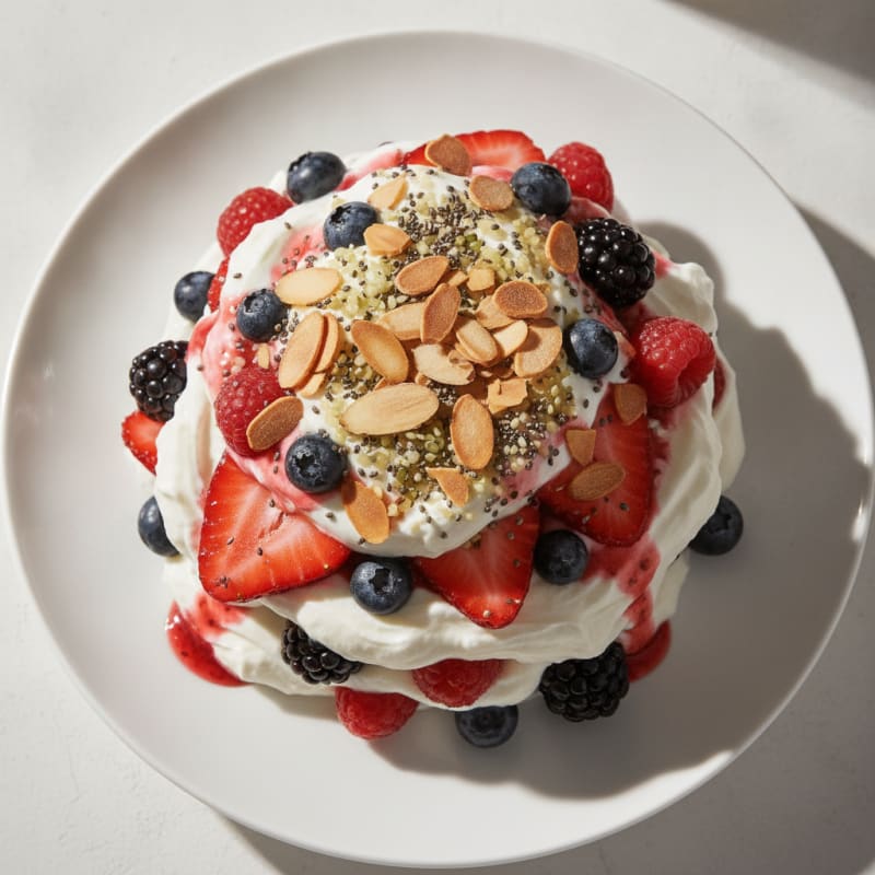 Greek Yogurt Protein Parfait with Mixed Berries