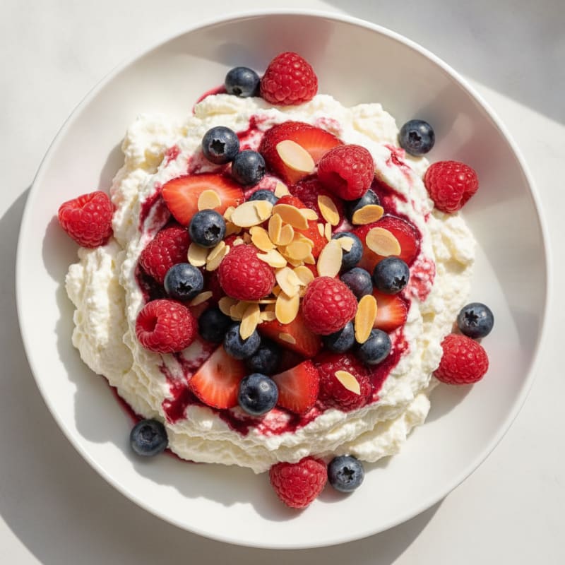 Silky Greek Yogurt Protein Mousse with Mixed Berries