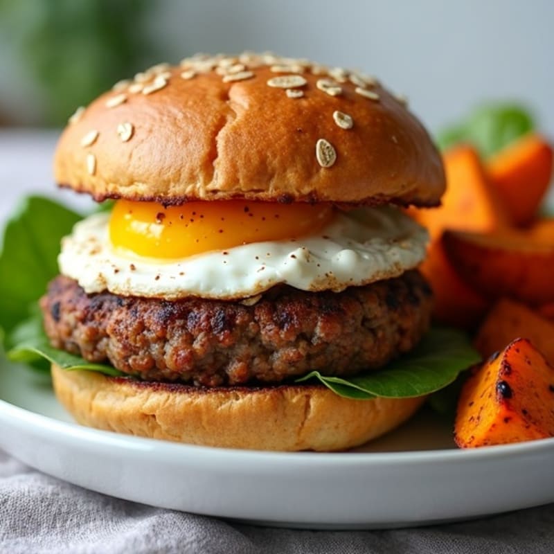 Healthy Smoky Black Bean Burgers with Crispy Roasted Sweet Potatoes
