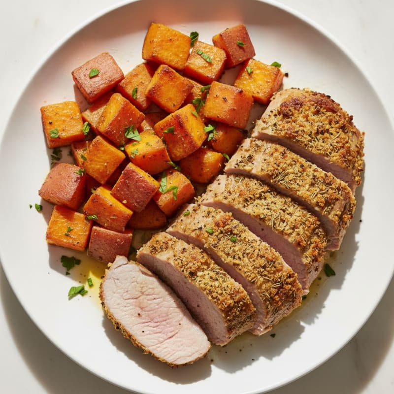 Herb-Crusted Pork Loin with Roasted Root Vegetables