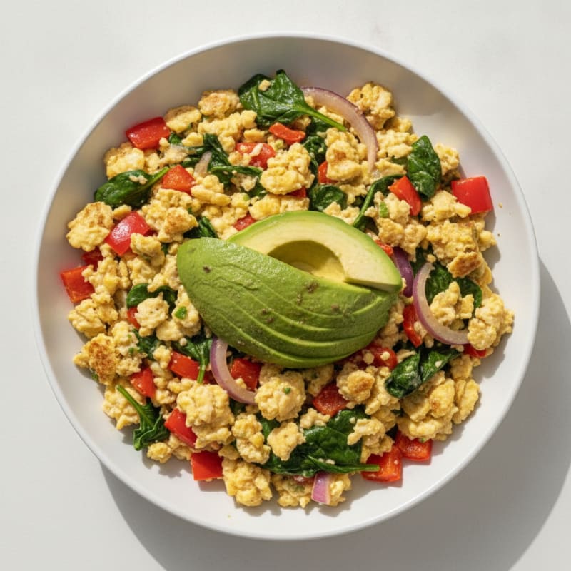 Egg and Greek Yogurt Scramble with Sautéed Veggies